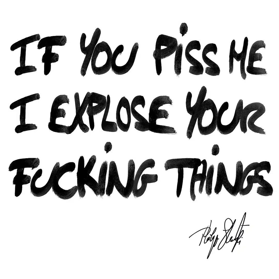 If you piss me I explose your fucking things