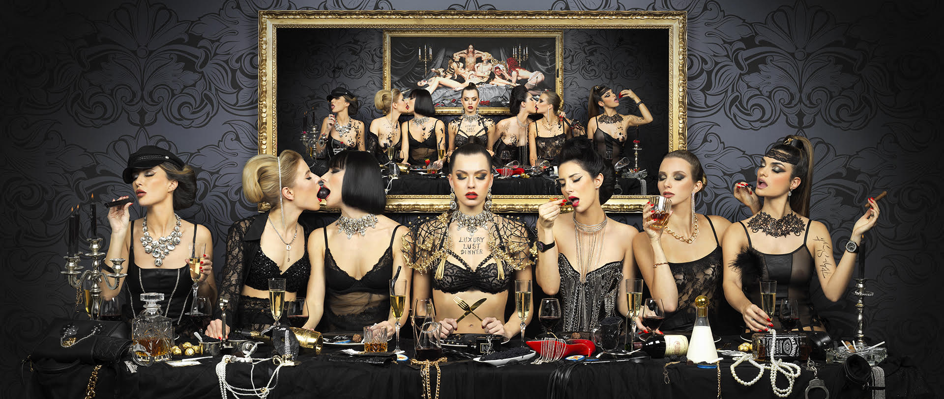 With the "Luxury Lust Dinner" the artist skillfully delves into the seductive sin of lust through his iconic creation, the Luxury Dinner.
