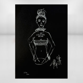 Philippe Shangti - Sketch « No Cocaine Here » 2024 Digigraphic print  21 x 29,7 cm, edition of 77