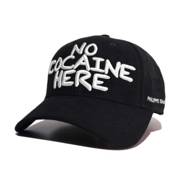 NO COCAINE HERE SUEDIN TRUCKER CAP BLACK/WHITE